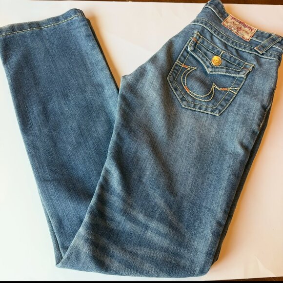 True Religion Vintage Joey Jeans Size 29 Bootcut Thick Stitch Made in USA - Picture 1 of 16